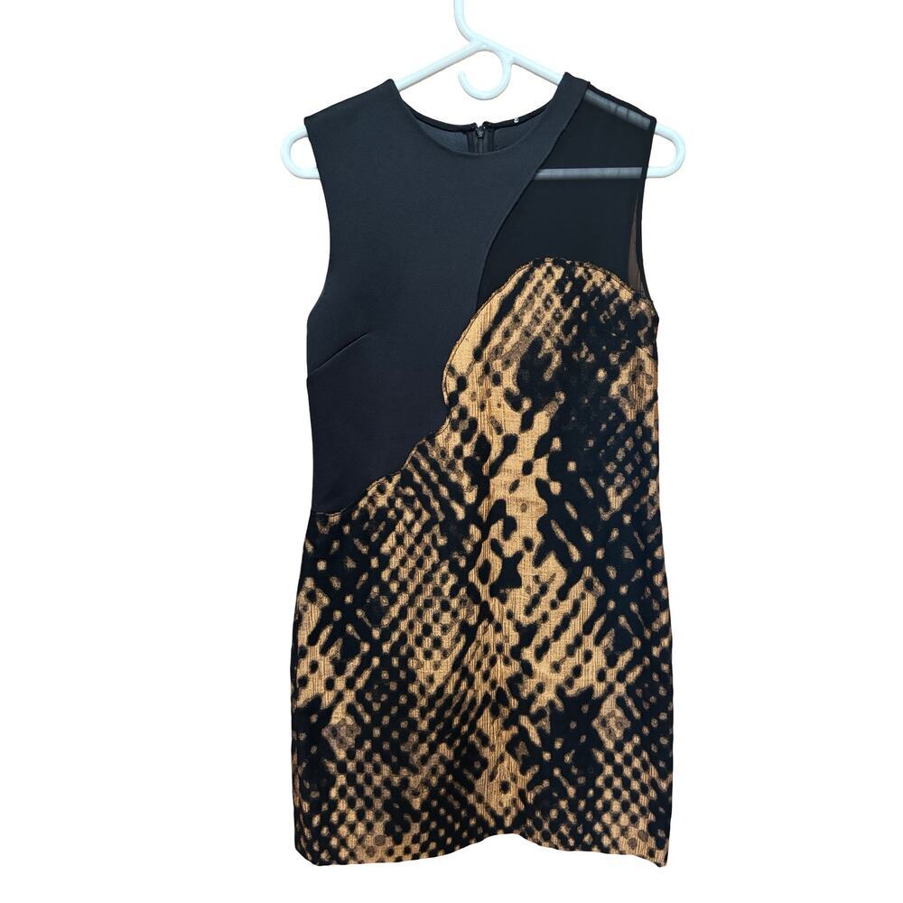 3.1 Phillip Lim Wool Blend Mixed Media Sleeveless Mini Dress Black - Picture 2 of 6